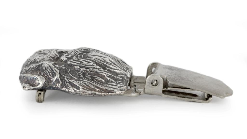 Griffon Bruxellois, Brussels Griffon – Brooch with a clip, holder for a start number – Design 02 | Art-Dog