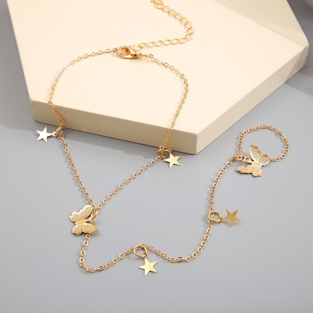 Women Alloy Anklet Fashion Boho Tassel Butterfly Pendant Anklet Foot Jewelry For Gifts