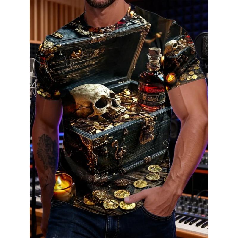 

Men s 3D printed dog leash pattern short-sleeved T-shirt - breathable summer round neck with slight elasticity, S