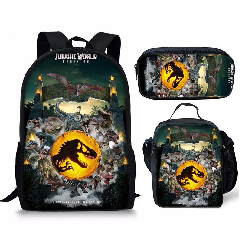Jurassic World Dinosaurus Rugzak Set 3 Delen Student Schooltas Lunchtas Etui