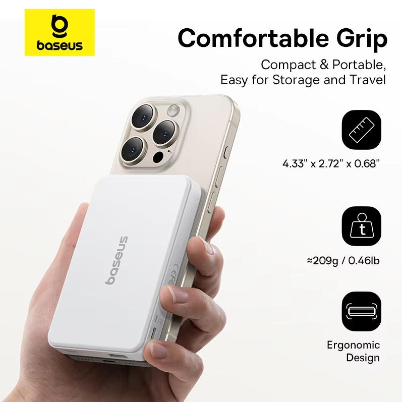Baseus magnetic power bank 10000mAh 15W wireless fast charging qi2 certification can be used on airplanes PPWPQ10-20
