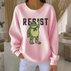 Women's Loose Comfortable Casual And Fashionable Round Neck Pattern Long Sleeved Sweatshirt