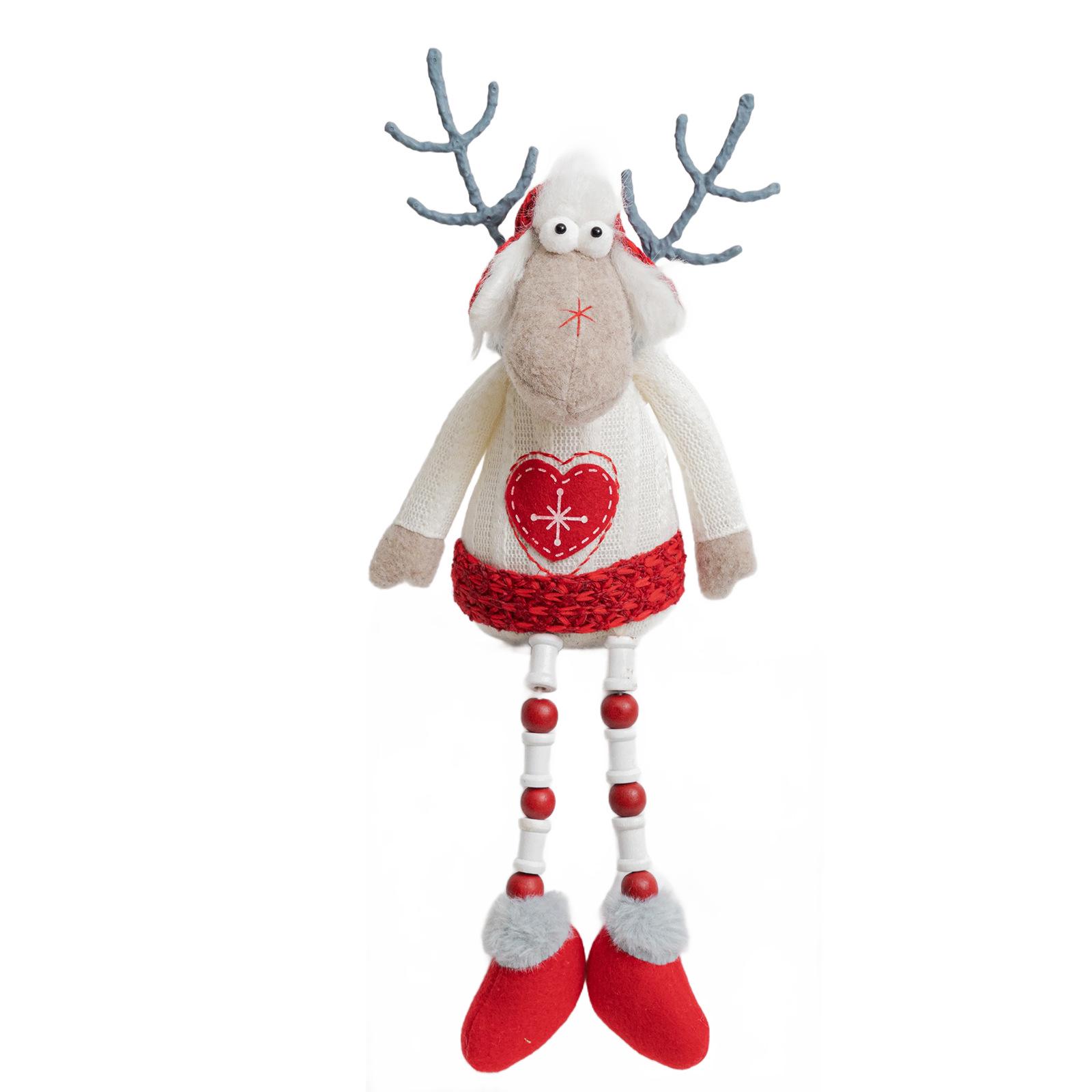 Christmas Snowman & Santa Claus Long-Legged Reindeer Doll Ornament
