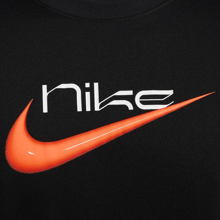 Nike Camiseta de Manga Corta Confort con Estampado de Logotipo para Hombre Tops Negro FV8412-010