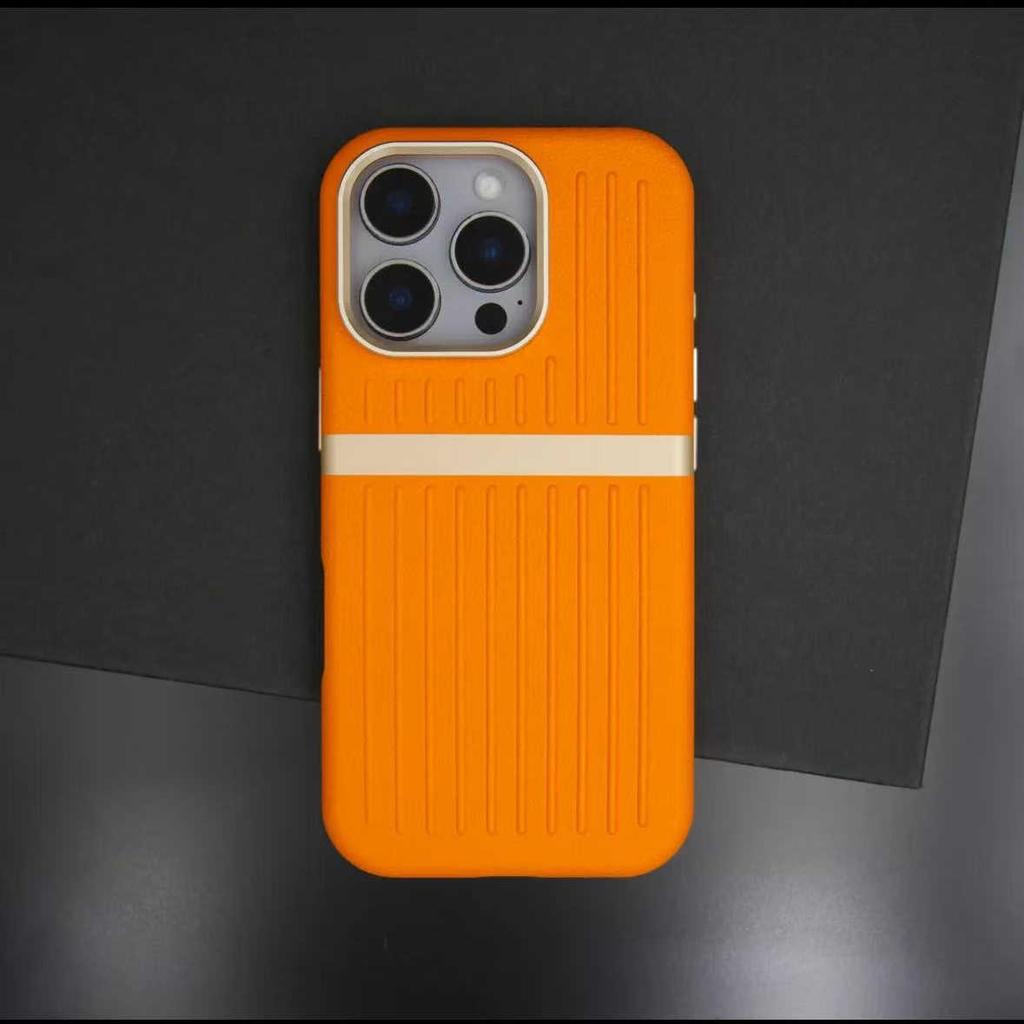 iPhone 17 Pro Max Leather Stripe Magnetic Anti-Fall Case
