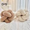 Pillow Manual Braided Knot Round Ball Shape Plush Elastic Sleeping Companion Sofa Couch Decoration Throw Pillow Photography Cushion