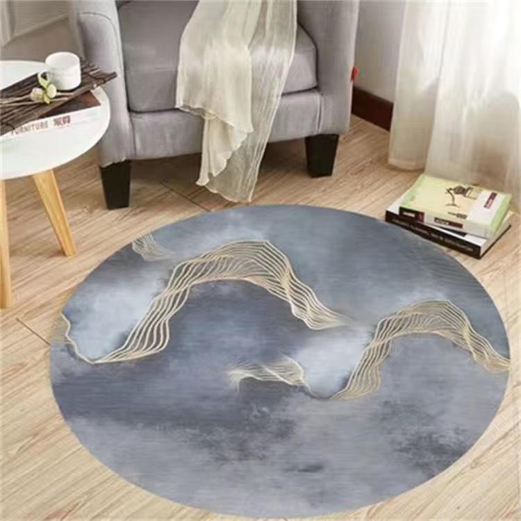Crystal Velvet Simple Round Floor Living Room Bedroom Office Sofa Carpet Washable Dirt-resistant Non-slip Floor Cushion