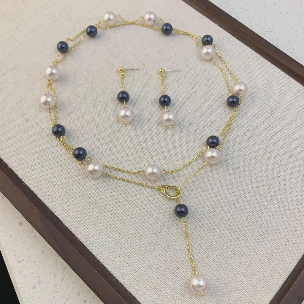 New Starry Pearl Necklace: Fashionable, Versatile, Adjustable Sweater Chain for Autumn and Winter