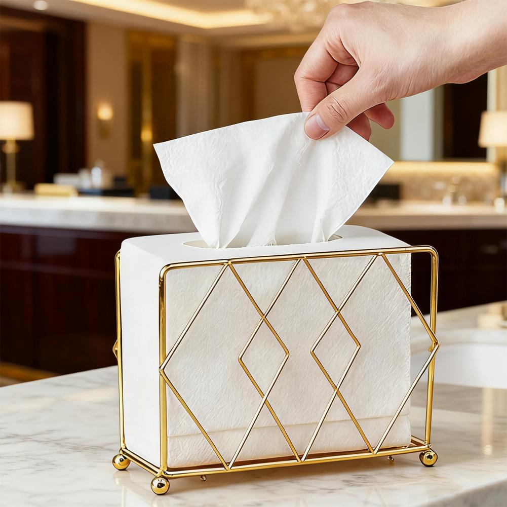 Metal Paper Box Stand Tabletop Modern Napkin Dispenser Paper Napkin Holder for Kitchen Countertops Dining Table Decor