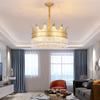 Golden Crown Led Chandelier for Dining Living Room Shop Led Hanging Chandelier Lamp Fixture Matte Black/gold ZM112009