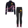 Girls Figure Skating Costume Stand Collar Long Sleeve Printed Jacket with Leggings for Dance