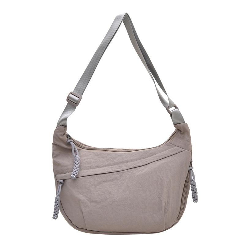 Borsa a tracolla da donna in nylon di grande capacità, borsa a spalla casual multifunzionale, borsa a sacchetto semplice per uso quotidiano, borsa per il pendolarismo