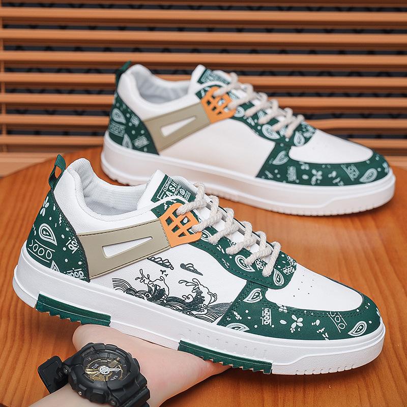 

Мужская обувь весна 2025 новая дышащая маленькая белая обувь корейская версия трендовая спортивная и повседневная трендовая обувь 39