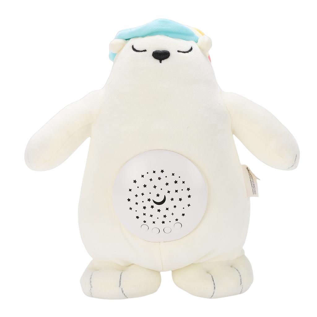 Polar Bear Plush Toy Sound Light Musical Baby Soother Soft Stuffed Animal Sleep Companion Bear Toy
