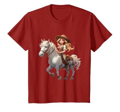 T-shirt Cheval Fille Équitation Western Poney Cheval Aquarelle