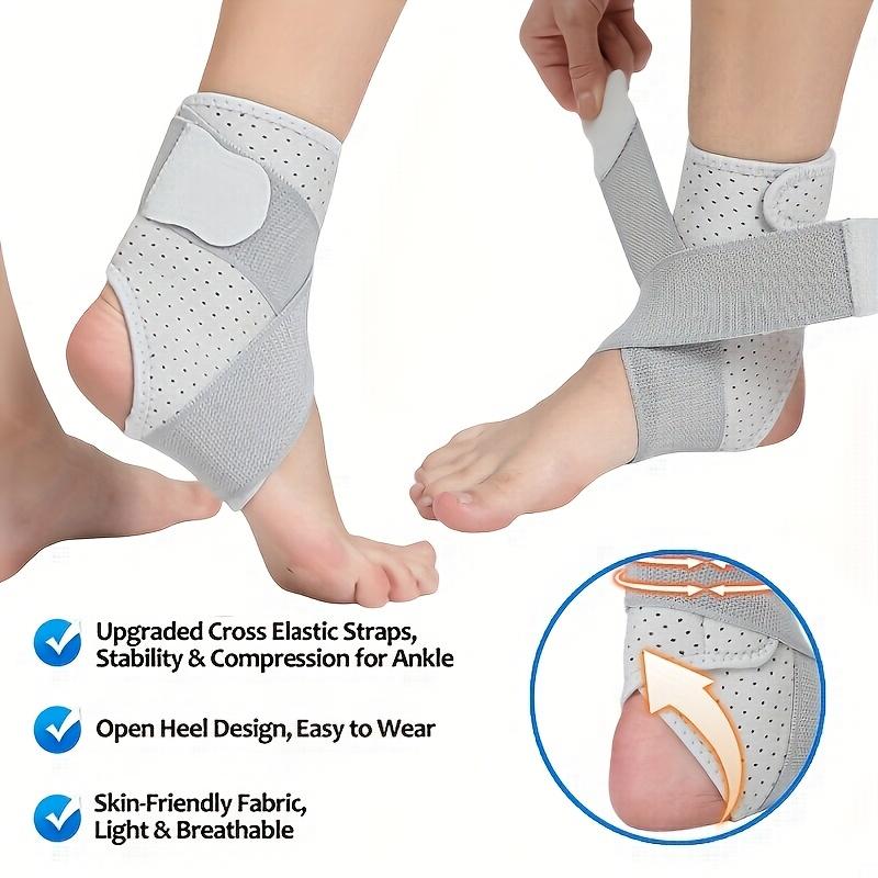Adjustable Compression Ankle Brace - 1pc with Double Strap Support & Breathable Mesh