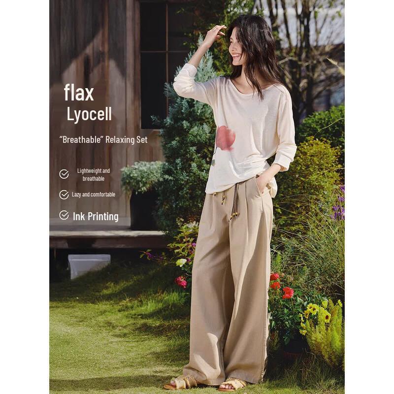 XWI Women s Flax Lyocell Relaxed Spring Commuter Set XL