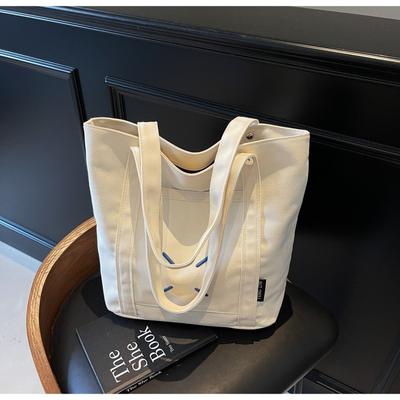 Canvas Bag Women's Large-capacity New Simple and Versatile Shoulder Bag Casual Summer College Student Tote Bag