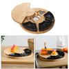 Bamboo Cheese Board Platter and Knife Set Serving Tray for Wine Server black