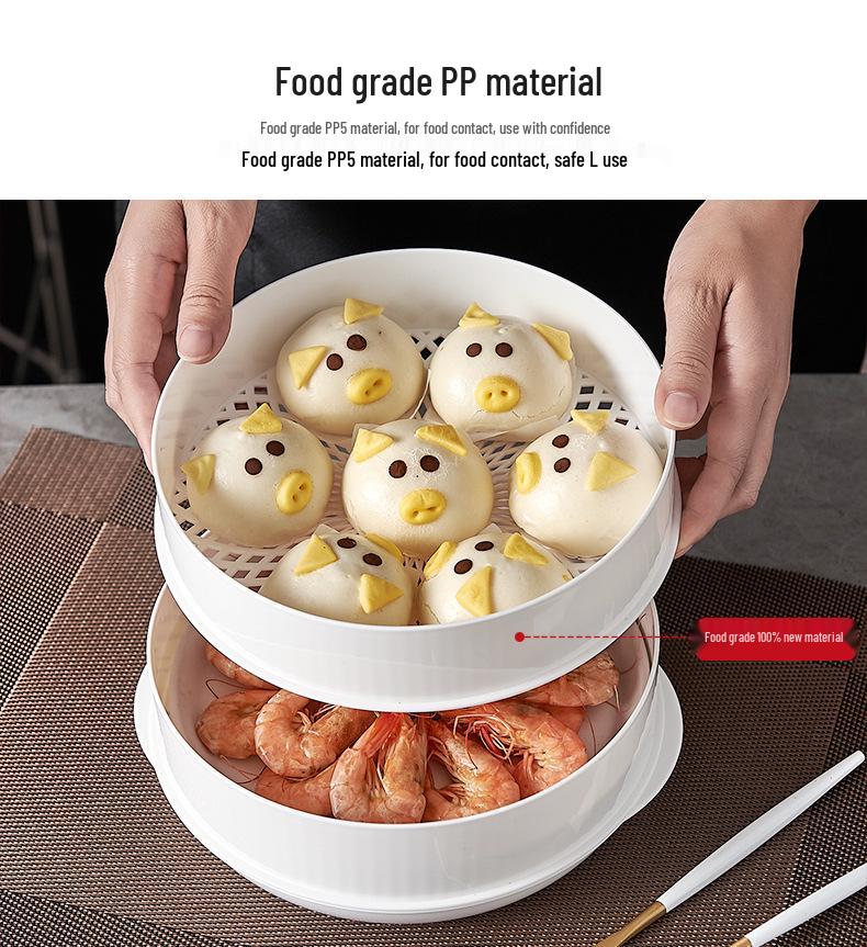 Microwave Steamer Box: 1 or 2 Layers for Dishes and Dumplings