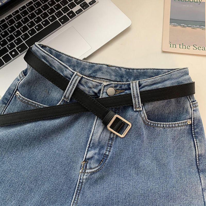 Vintage Black Women's Belt Effortless Fashionable Simple Pu Material For Stylish Outfits