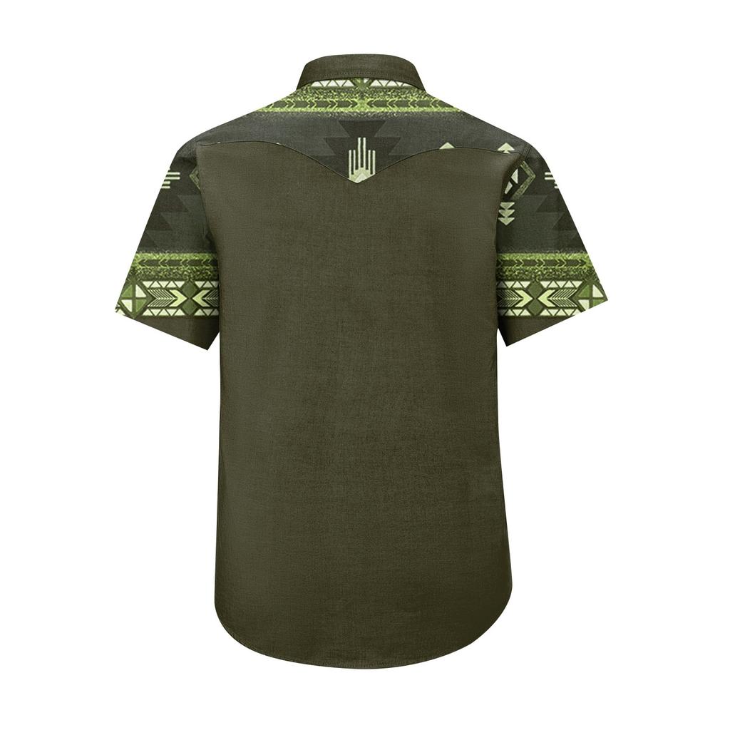 Men'S Fashionable Lapel And Shoulder Length Short Sleeved Casual Top