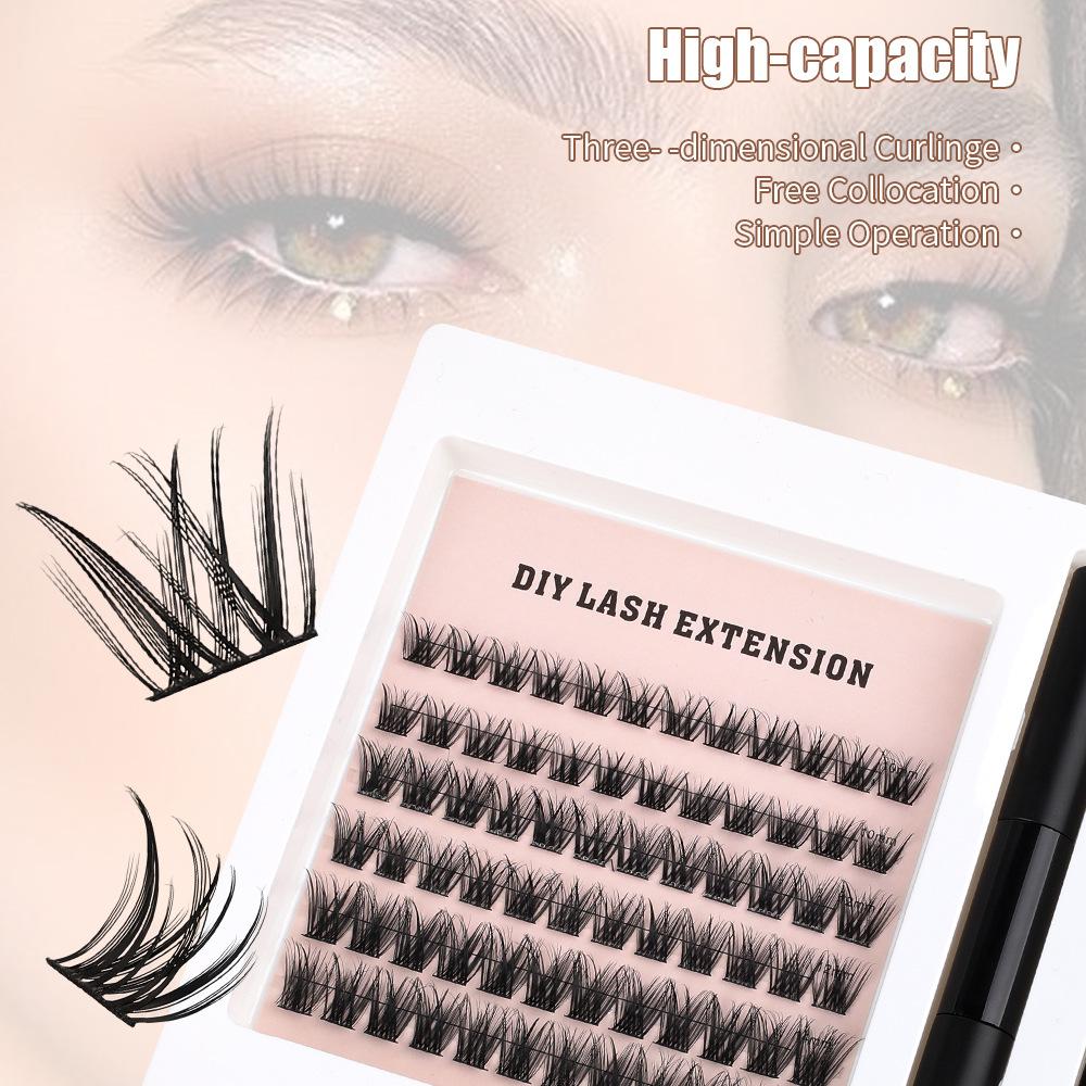Hot Melt Multi-Hair Segmented Double-Head Eyelash Glue Self-Grafting Single Tuft Eyelash Set