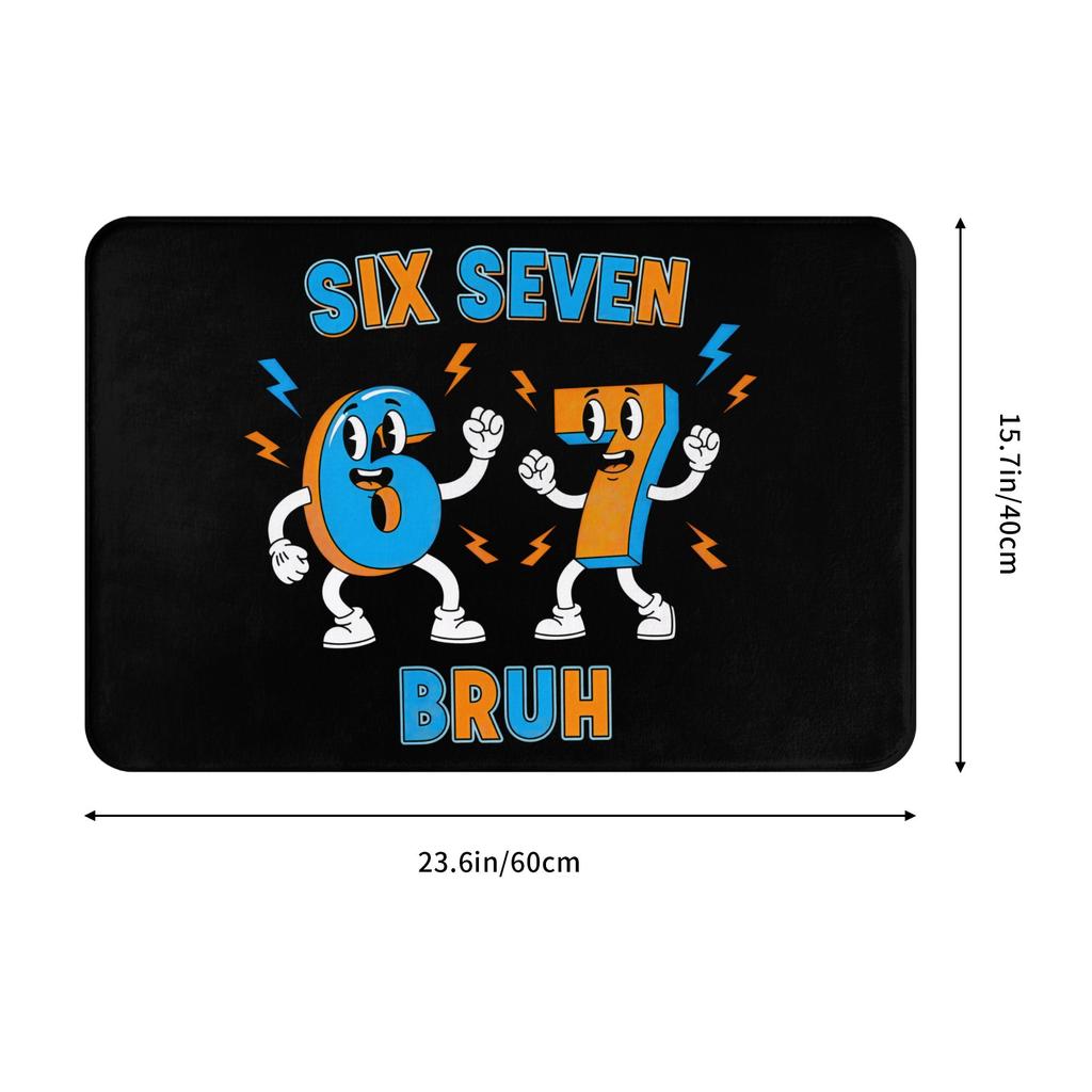 67 Six Seven 6-7 - Funny Italian Brainrot Doormat Non-Slip Bathroom Kitchen Mat Garden Garage Floor Door Entrance Carpet Rug