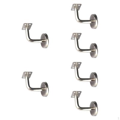 6 Pieces Handrail Stair Brackets Hand Rail 304 Stainless Steel Support Banister