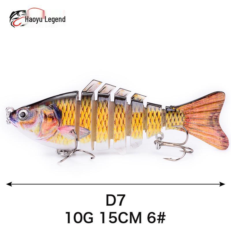 7-Section 10cm Multi-Jointed Fish Bait: Hard Plastic, Artificial, Bionic, Freshwater Lure.