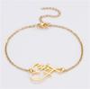 Gold English Letter Stainless Steel Bracelet, Light Luxury High-End Cross Fashion Jewelry