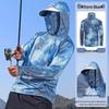 Men's Camouflage Ice Silk Quick-Dry Fishing Shirt with Matte Mask - Long Sleeve, Summer Cool, Sun Protection.