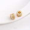 14K Gold-Plated Zircon Spacer Beads for DIY Jewelry
