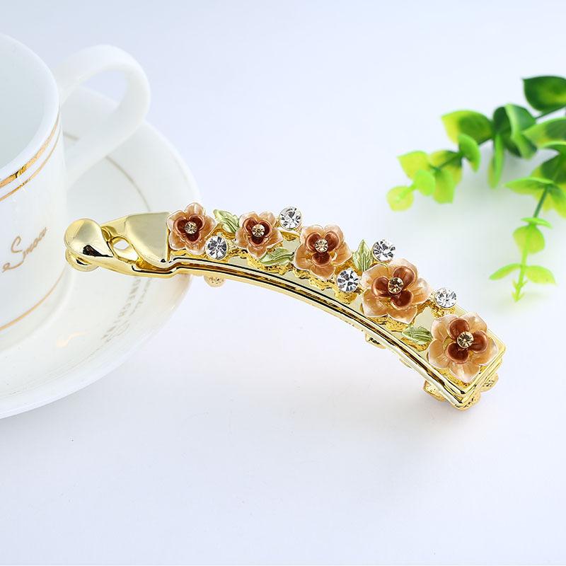 Banana Clip, Large Hair Volume, High-End Hairpin For Headgear, Female Flower Vertical Clip, 10 Cm Rhinestone, Banana Clip, Hair Accessories.