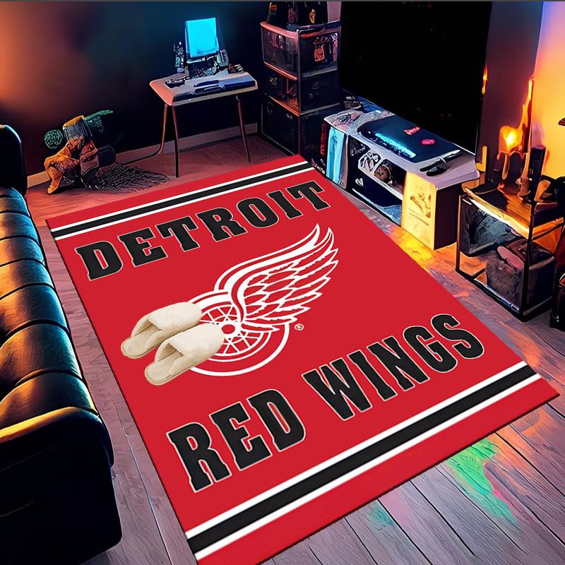 Red Wings Logo Area Rug Suitable for Indoor And Outdoor,Carpets for Kitchens, Homes, Offices, Living Rooms,Home Decor,Christmas Gift