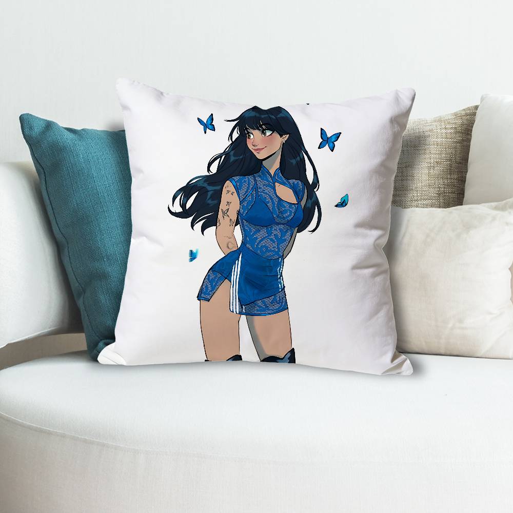 AAitana CCuarto azul Anime Celebrity Merchandise AllMatch Printed Pillow Case Sofa Car Office Room Decoration Protector