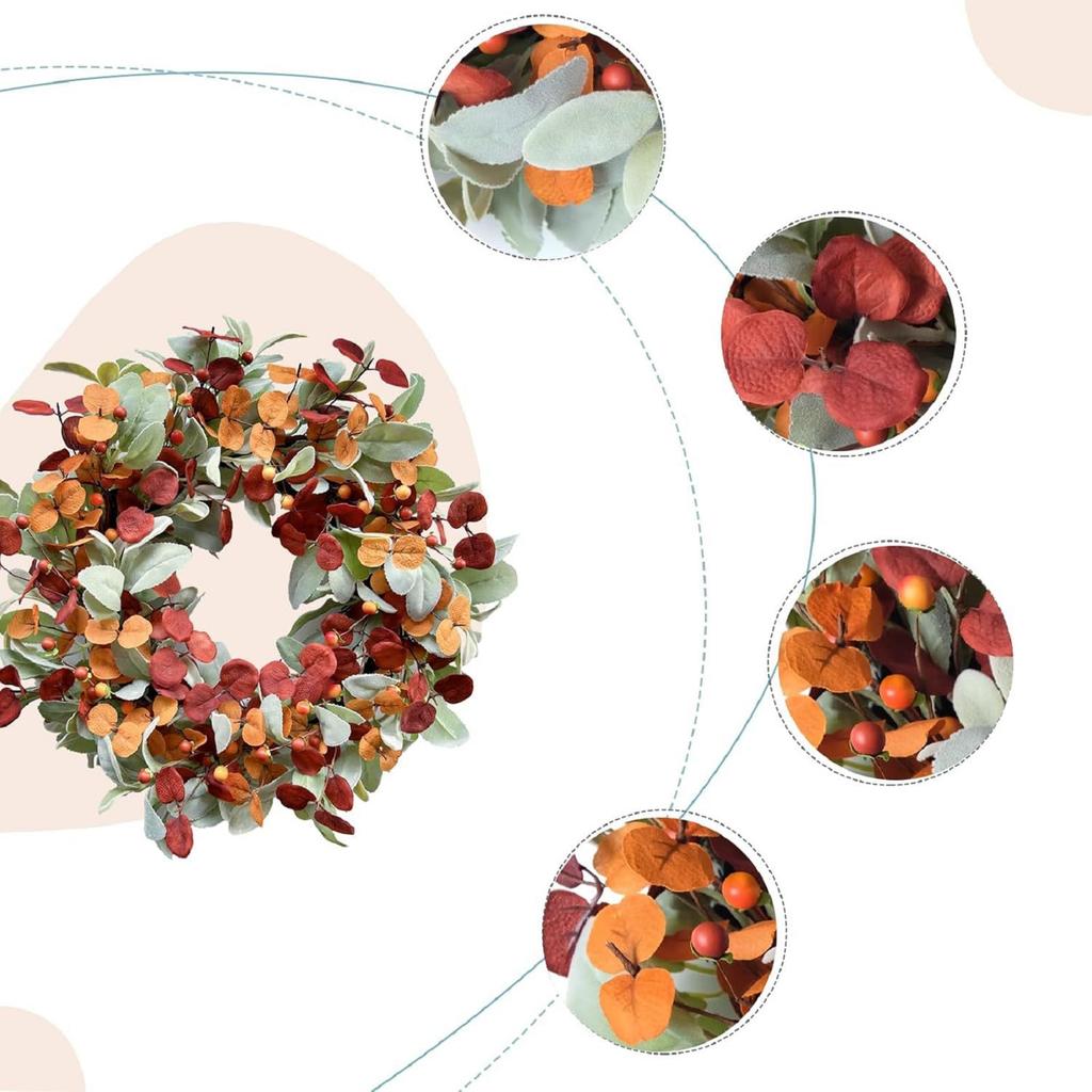 Thanksgiving Autumns Berry Door Hanging Decoration  Flower Wreath,  Porch Home Decoration Flower Wreath