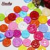 Niucky Basic Nylon Flower Buttons 2 Holes Flatback Washable Scrapbooking Craft Buttons 15mm 12.5mm 12 Colors