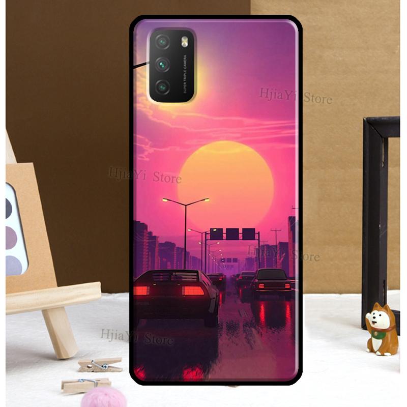 Neon Retrowave 80s vintage art Case For POCO F3 M4 M3 X4 GT X3 Pro Cover For Xiaomi Mi 12 Pro 12X Mi 11 Lite 10T 11T Pro