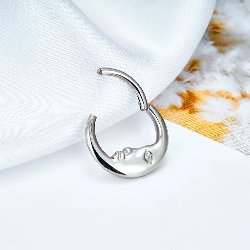 ASTM F136 Titanium Anodizing 16G Septum Hoop Ring Hinged Segment Nose Clicker Tragus Helix Daith Earring Piercing Zircon
