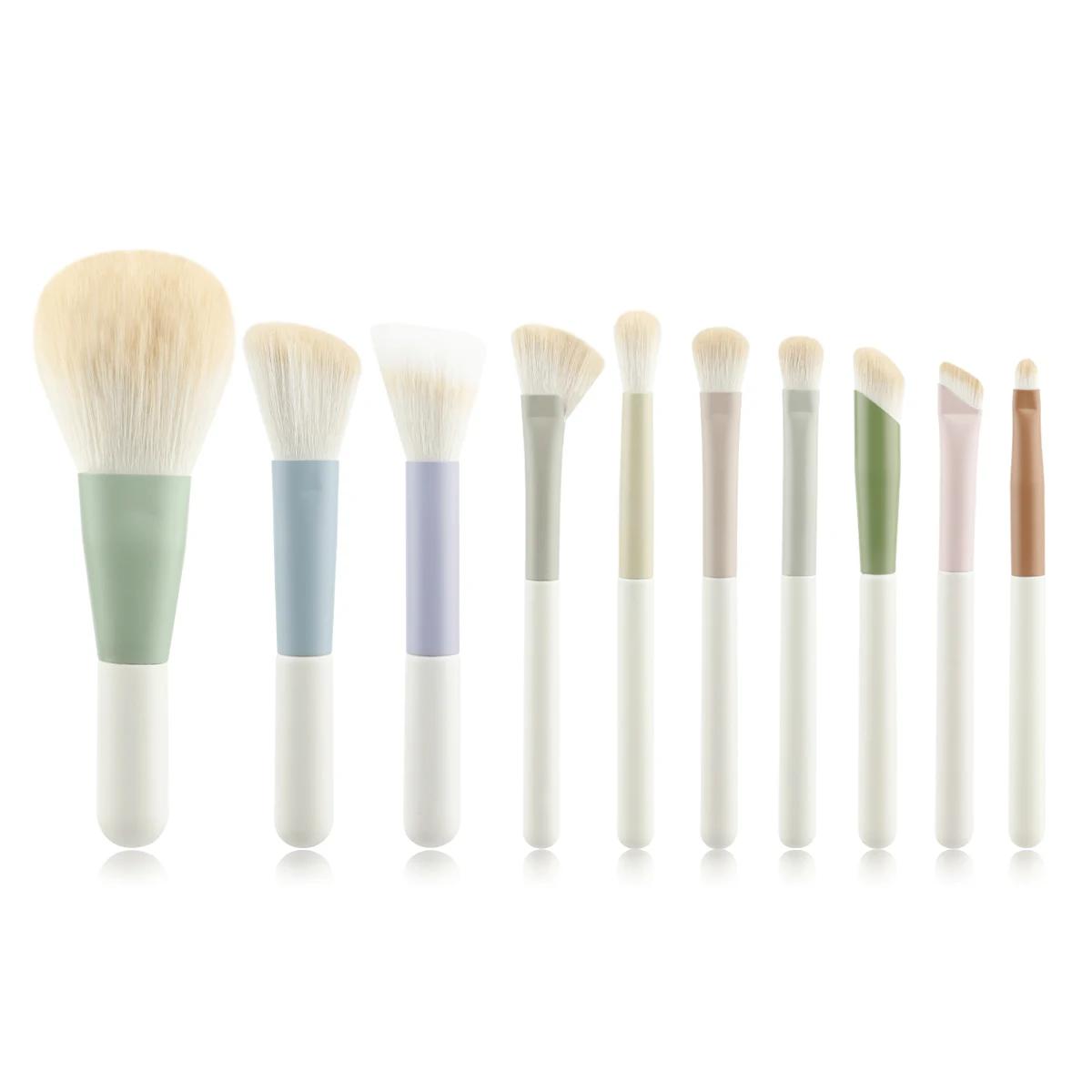 

10Pcs Vibrant Color Handle Makeup Brush Set Professional Beauty Tools Kit for Foundation Lip Eye Liner Maquiagem