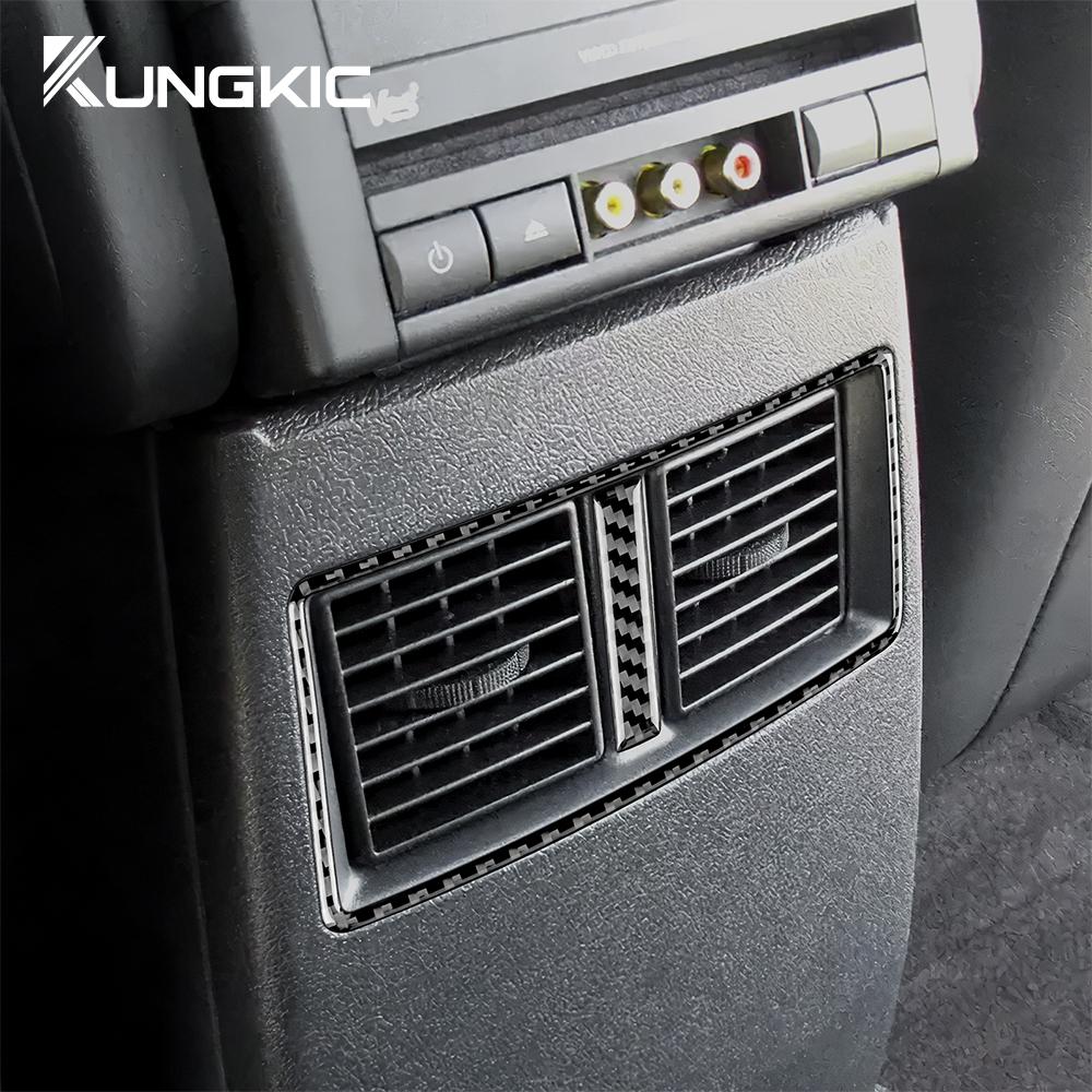 Real Soft Carbon Fiber Sticker For Chrysler 300 300C For Dodge Charger Magnum 2005 2006 2007 Car Rear Outlet Frame Interior Trim