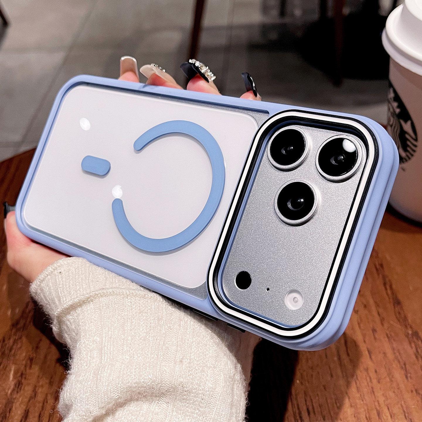 

iPhone 17 Pro Max Case: Transparent, Strong Magnetic Suction, Anti-Slip Frame, Contrasting Colors, Compatible with Apple 16/15. iPhone 15 Pro Max