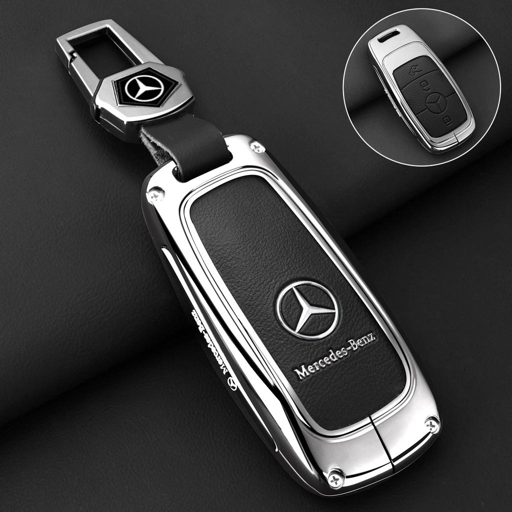 GMO3 Leather Car Key Case Cover For Mercedes Benz A C E G Class GLC CLE CLA GLB GLS W177 W205 W213 W222 X167 AMG Key Shell Protector