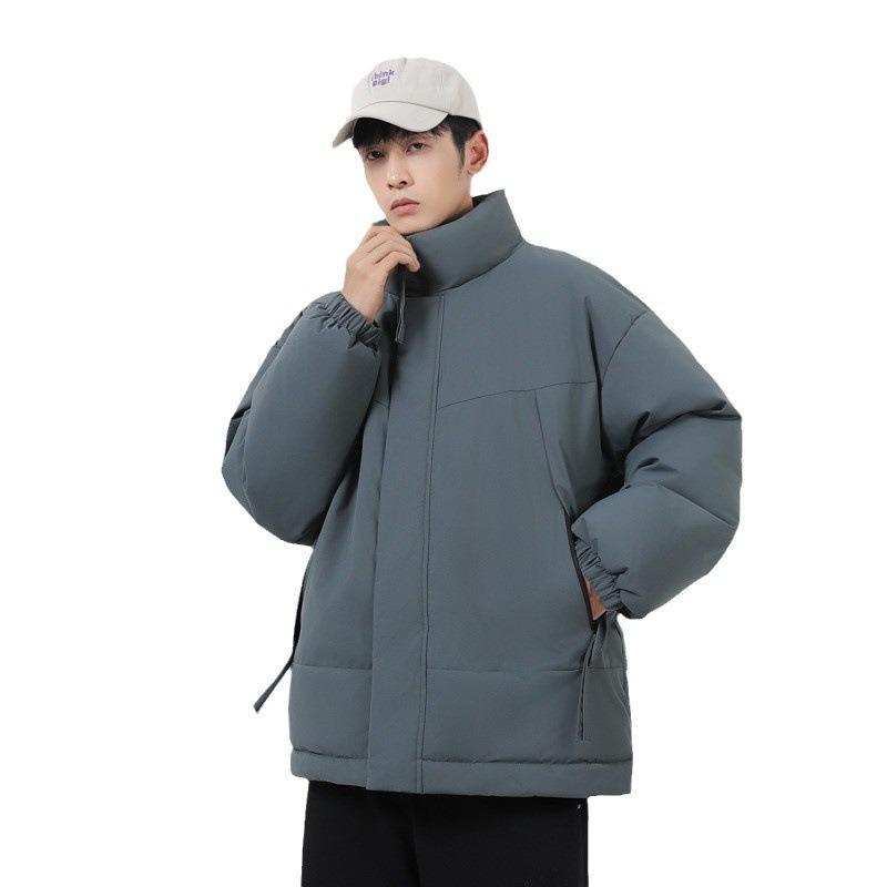 Stand-up collar cotton clothes men's winter loose warm bread clothes green trend casual cotton-padded jacket