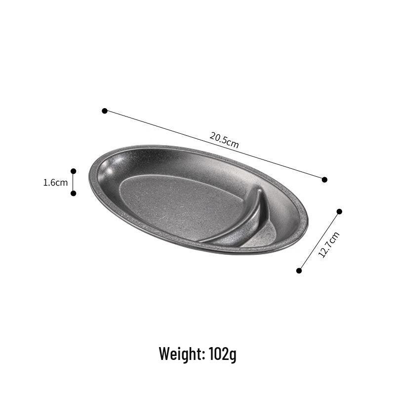 

ZISIZ Retro Divided Stainless Steel Snack & Fry Plate