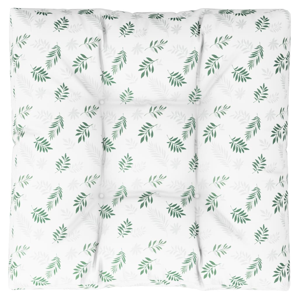Pallet Cushion with Leaf Pattern 70 x 70 x 12 cm Fabric
