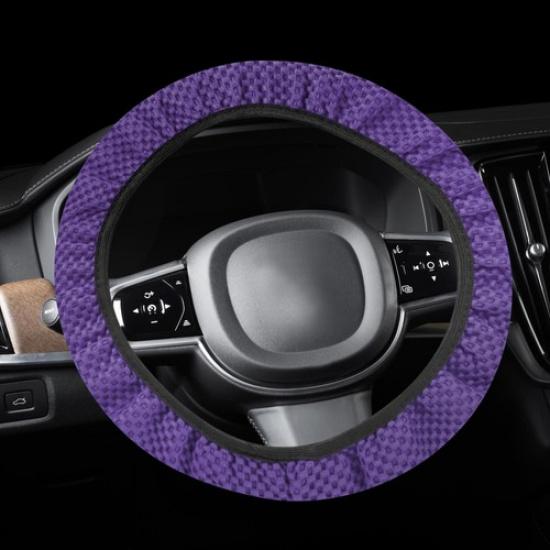 Car Steering Wheel Cover Universal Elastic Stretch Microfiber Ice Silk Purple