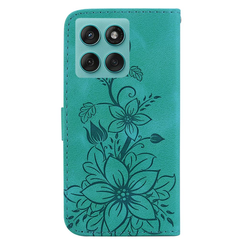 For Motorola Edge 60 5G/60 Fusion 5G Case Lily Flower Imprint Leather Phone Cover with Stand