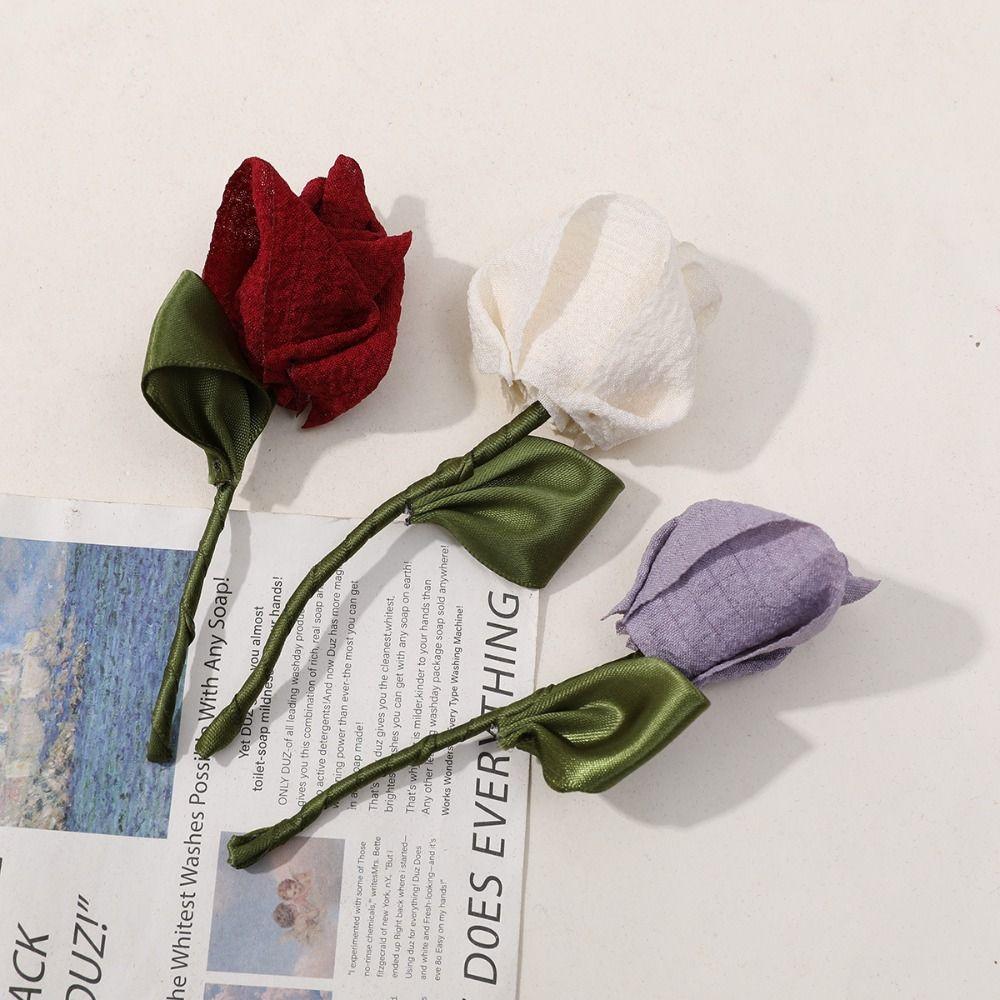 5PCS Handmade Clothing Patch 3D Clothes Appliques Multi Purpose Fabric Tulip  Clothes Decoration